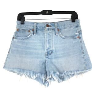 Madewell Womens Size 23 Relaxed Denim Shorts Button Fly Stretch Cedarcroft Wash